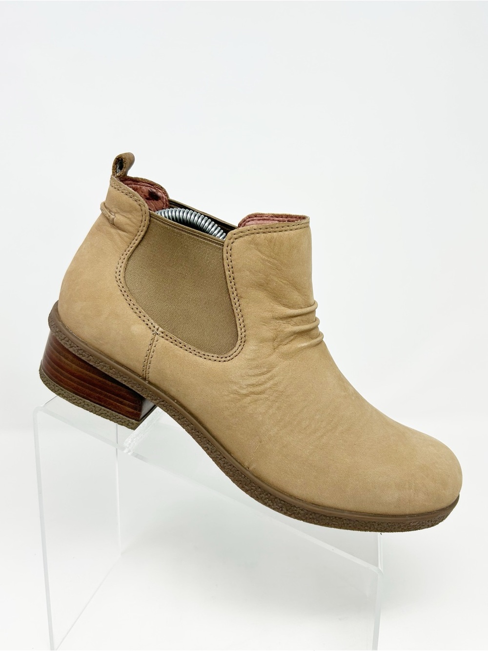Dansko Bea Waterproof Chelsea Ankle Boots Beige Biscotti Tan Size 40 *NO INSOLES